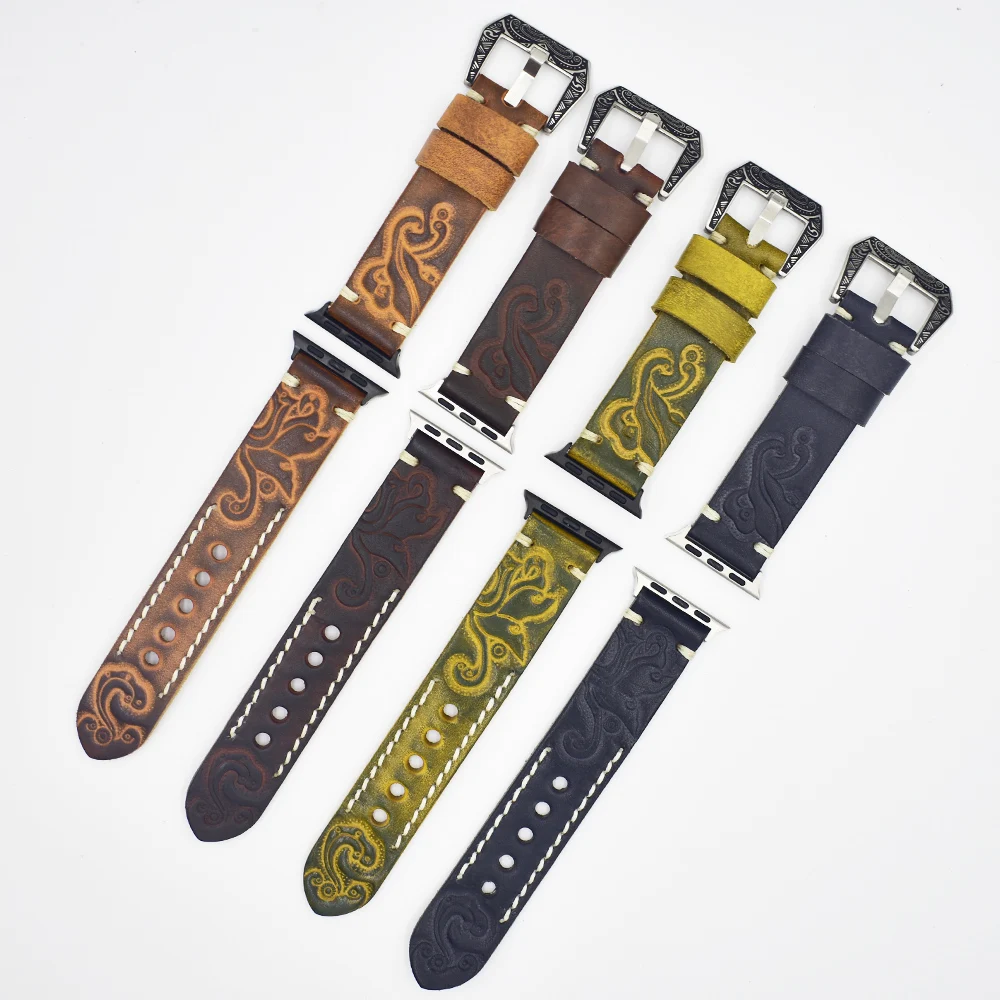 Vintage Leather Strap for Watch Band 38mm 42mm 40mm 44mm Watchband Replacement for Watch Series 4 3 2 1 Wist Bracelet