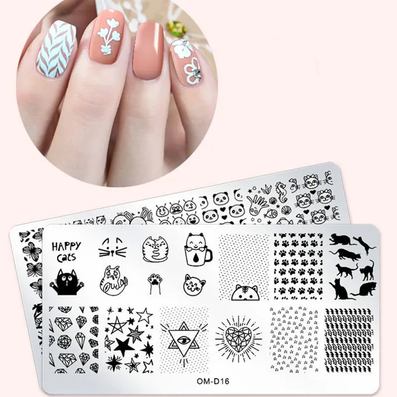 12x6cm Nail Transfer Stainless Steel Mold Rectangular Printing Oil Pattern Plate Blue Film Color Drawing Board | Красота и здоровье
