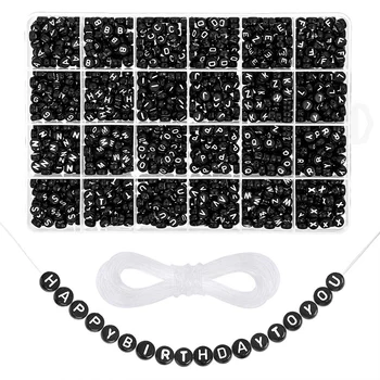 

Alphabet Beads, Alphabet Beads and White Acrylic Alphabet Beading Set, Jewellery Making for Kids & Crafts and Name Bracelets