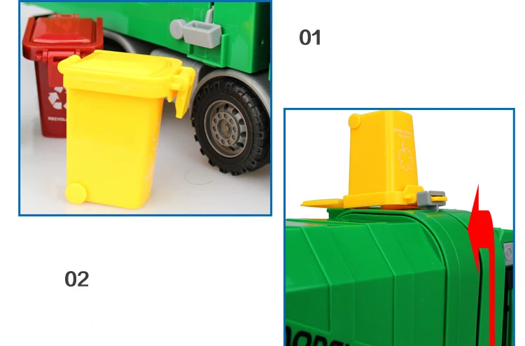 Детская большая инерционная машина для сортировки мусора, может быть поднята с мусором, устойчивая к падению Игрушечная машина для мальчика