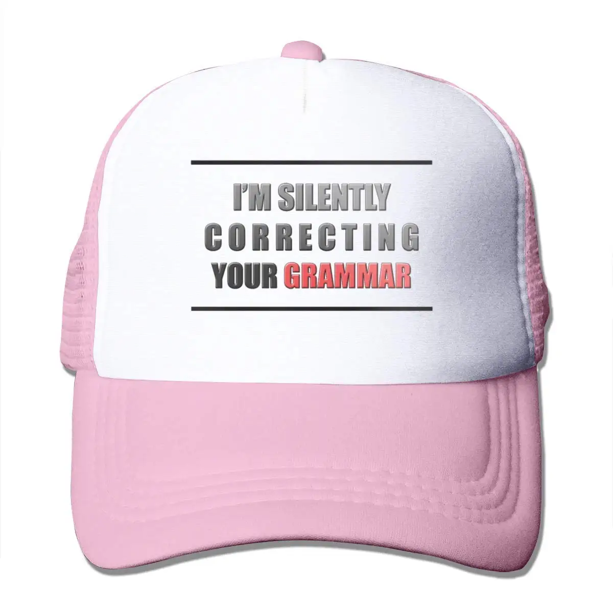 Я бесшумно корректирую вашу грамматику сетки бейсболки в стиле водителя грузовика шапки розовый
