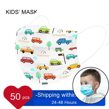 

10Pcs Children Kids Cartoon Disposable Anti Dust Mouth Mask Print Cute Boy Girl Face Mask Non-Woven Earloop Respirator Cover
