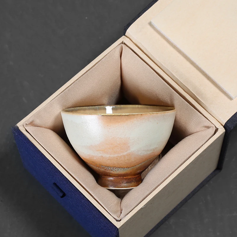 

75ml Kiln Change Vintage Teacup Ceramic Kung Fu Tea Cup Master Cups Pottery Tea Bowl Teacups Gift Box Teaware Home Decor Crafts