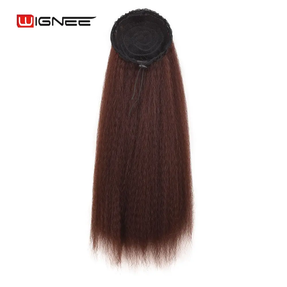 Wignee 22 "кудрявый прямой конский хвост для женщин термостойкие синтетические