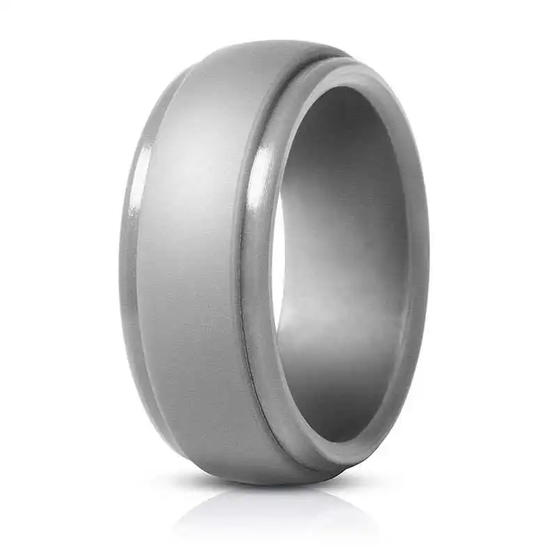 Light gray Sports Working Ring Size 7-14 Men's Silicone Wedding Engagement Band Rubber Ring - Цвет основного камня: Light gray