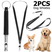 

2pcs Dog Whistle To Stop Barking Bark Control For Dogs Training Deterrent Whistle Puppy Adjustable Training Clicker Pet Supply