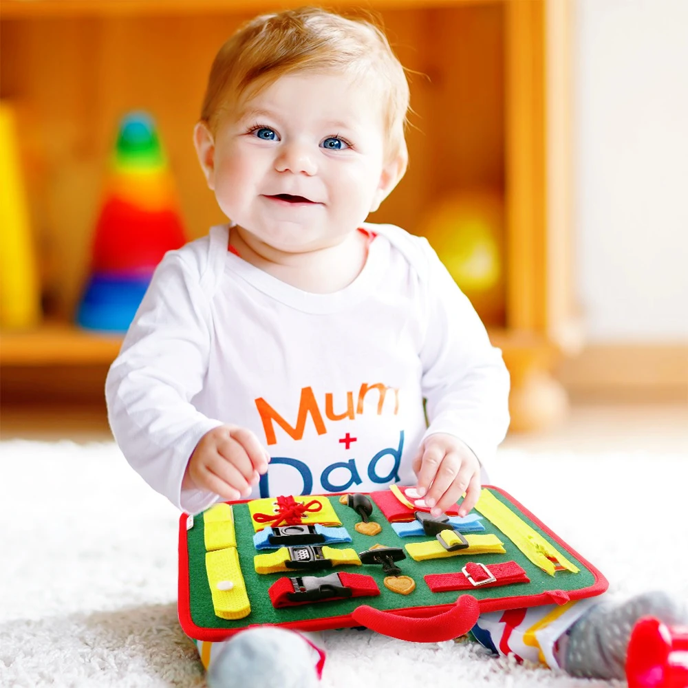 

Lucky Store Busy Board Toy Baby Toy Basic Skills Activity Board Educational Learning Toys Learn to Snap,Zip,Tie Shoe Laces