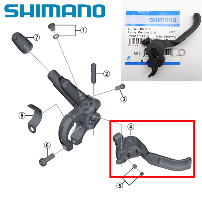 Тормозной рычаг Shimano SLX M7100 M7000 XT M8100 M8000 XTR M9000 M9120 M820 запасные части контрольная