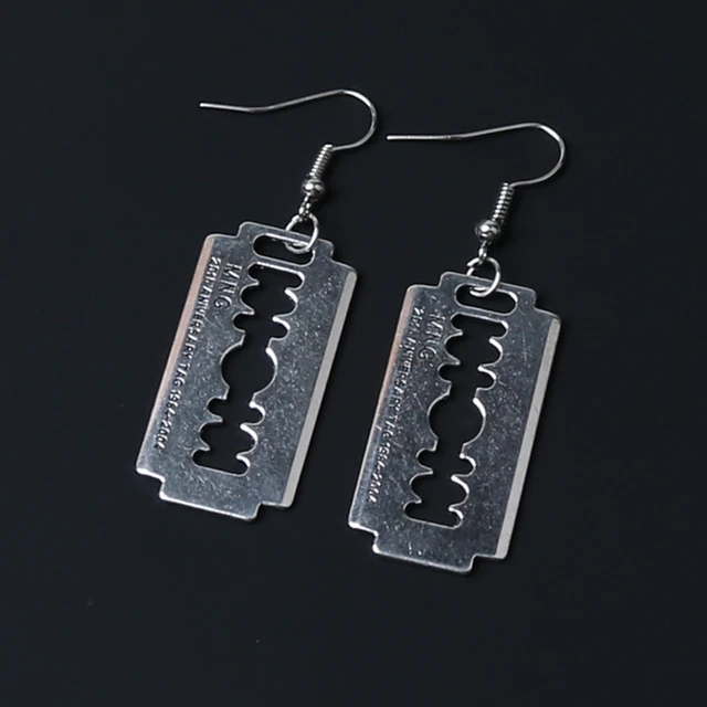 Adorably Sinister Razor Blade Earrings