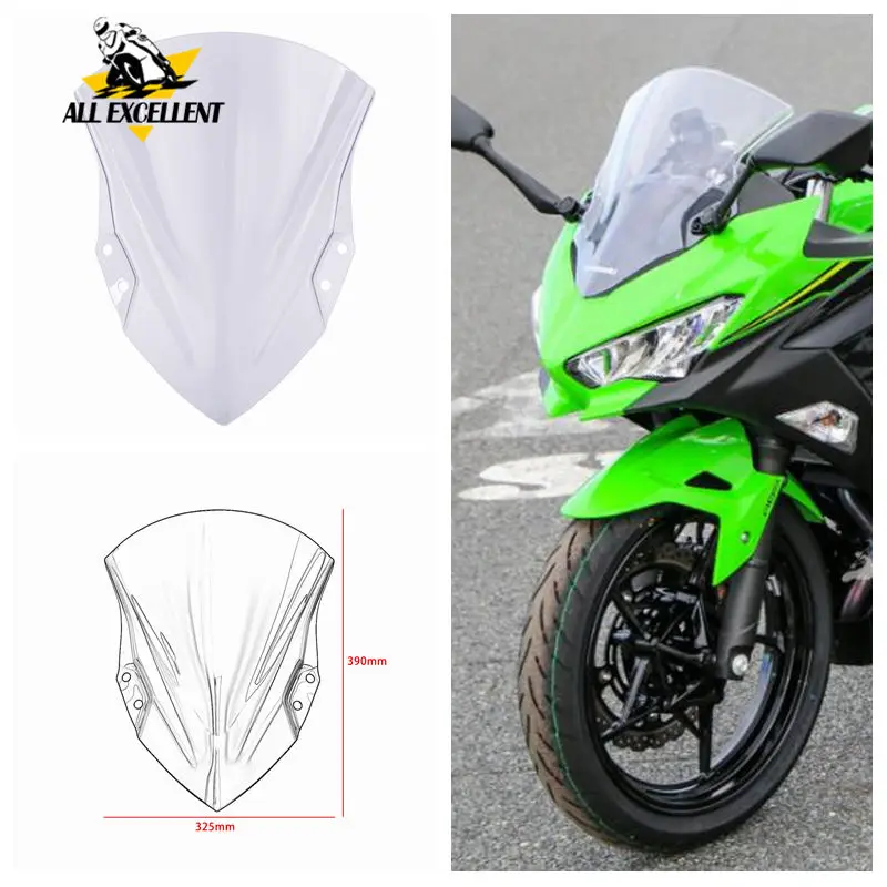 

Motorcycle Accessories 400 NINJA PC Flyscreen Windscreen Windshield Wind Screen Deflector For 2018-2019 Kawasaki Ninja400