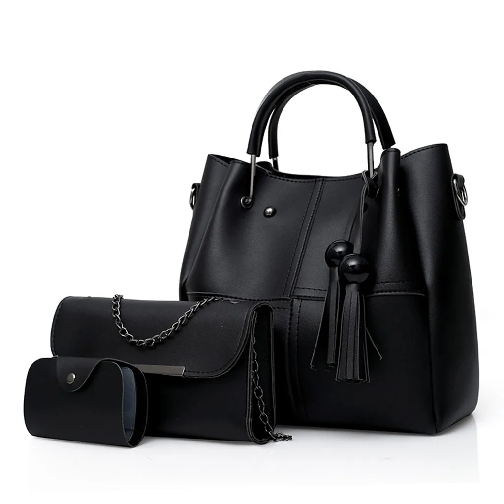 

3PC Handbags Women Set Bag Ladies Luxury Messenger Bags Fashion Fringe Shoulder Handbag Purse Card Crossbody Tote Casual Bag