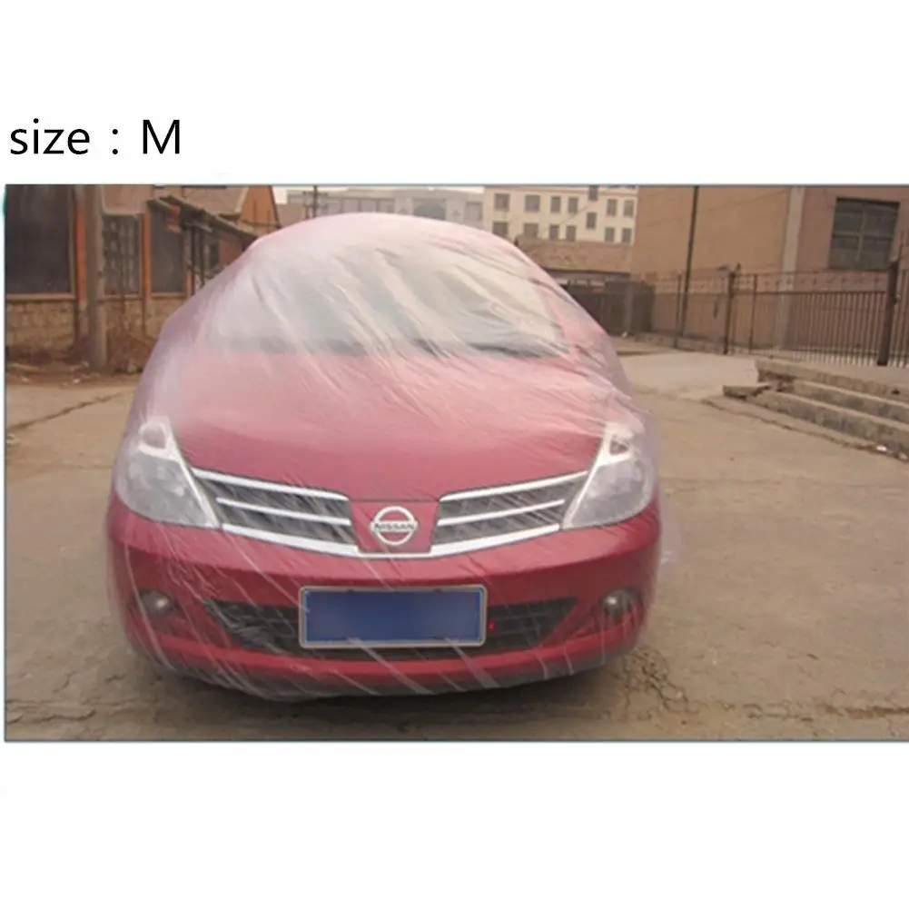 Yfashion LDPE пленка Наружная одноразовая прозрачная полная крышка автомобиля дождь/пыленепроницаемый гараж Универсальный временный 3 размера