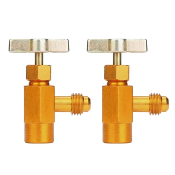 

2Pcs R-134A AC and R134A Adaptor Refrigerant R134A Refrigerant Freon 134A Tap 1/2 inch Acme Thread Valve Tool Bottle Opener