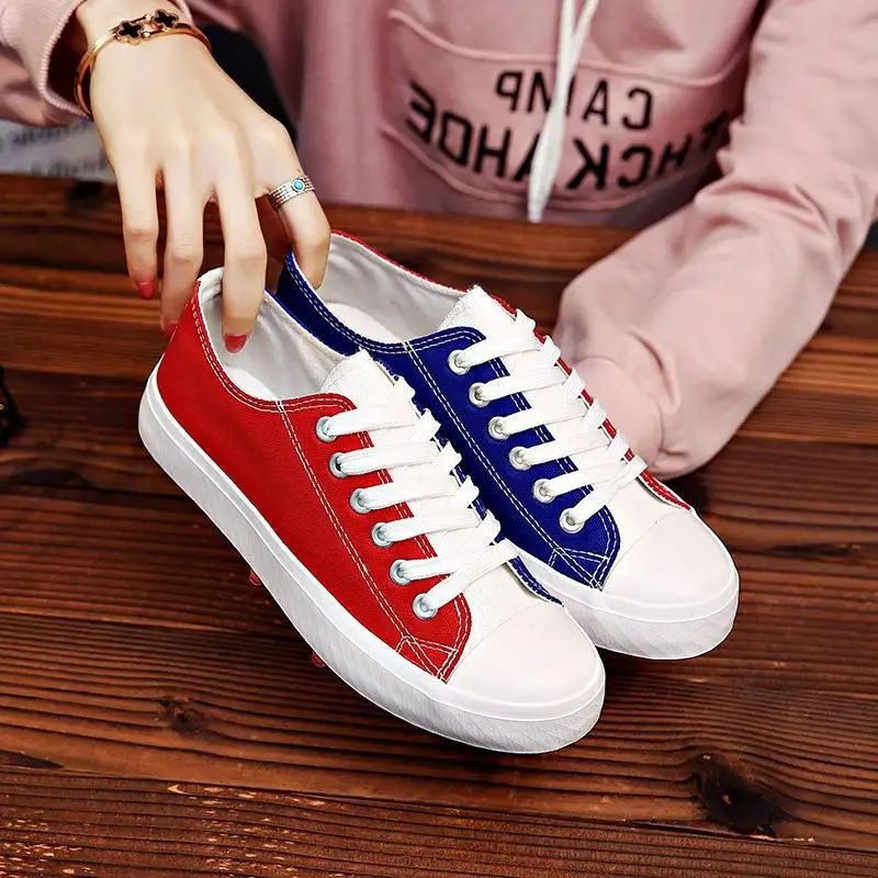 

2019 Autumn CHIC Canvas Shoes Student Korean-style Versatile Harajuku Wind Ulzzang Cloth Shoes Hong Kong Style Shoes Women
