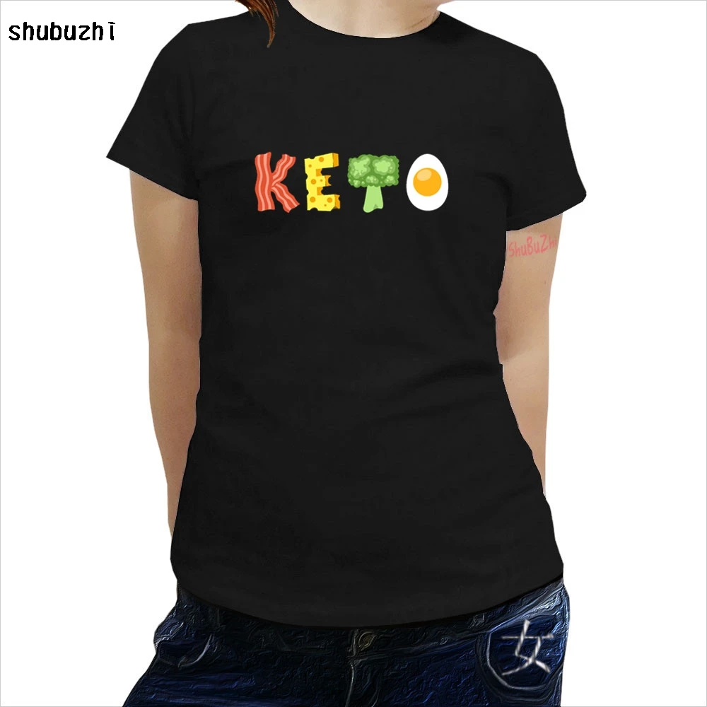 women t-shirt fashion new tops Keto Low-Carb Diet T-Shirt Cotton t Shirt new cotton tees girls top - Цвет: black