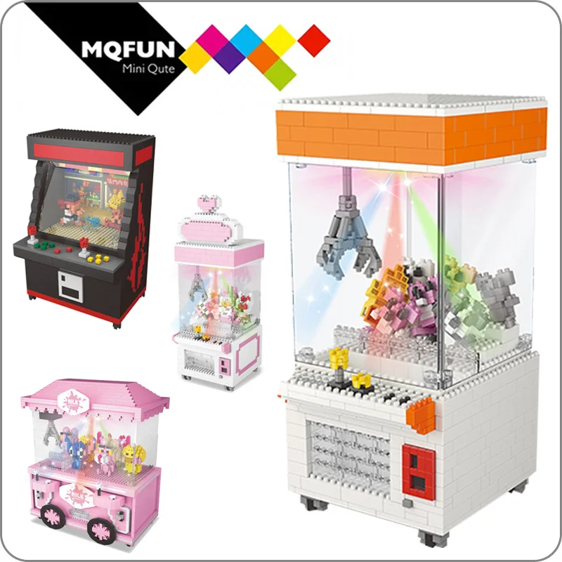 

ZRK LED Flash Cartoon figures Playground Clip Doll Catcher Arcade Game Machine Diamond Mini Building Blocks Educational Toy gift