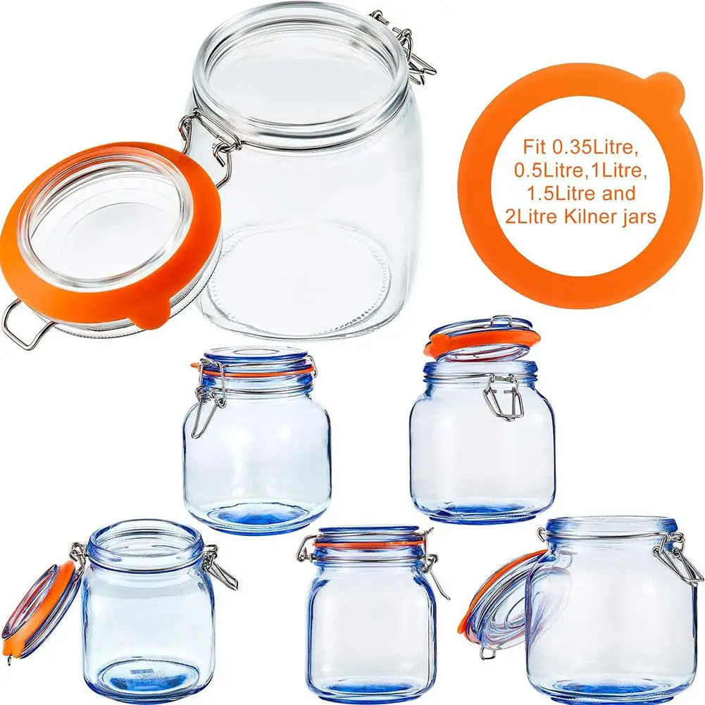 20 Pack Silicone Replacement Gasket Airtight Rubber Seals Rings For Mason Jar Lids Leak-proof Canning For Glass Clip Top Jars O