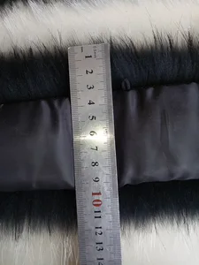 Image 5 - Qearlstar bufanda de Piel negra para mujer, cuello Piel de mapache Real, abrigo de invierno, Parka, chaquetas de piel auténtica, capucha, cuello recortado, 70*12cm, Zxx122, 2019