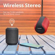 Tronsmart t6 mini alto-falante portátil sem fio de bluetooth tws alto-falantes com ipx6, assistente de voz, 24 horas de tempo de jogo