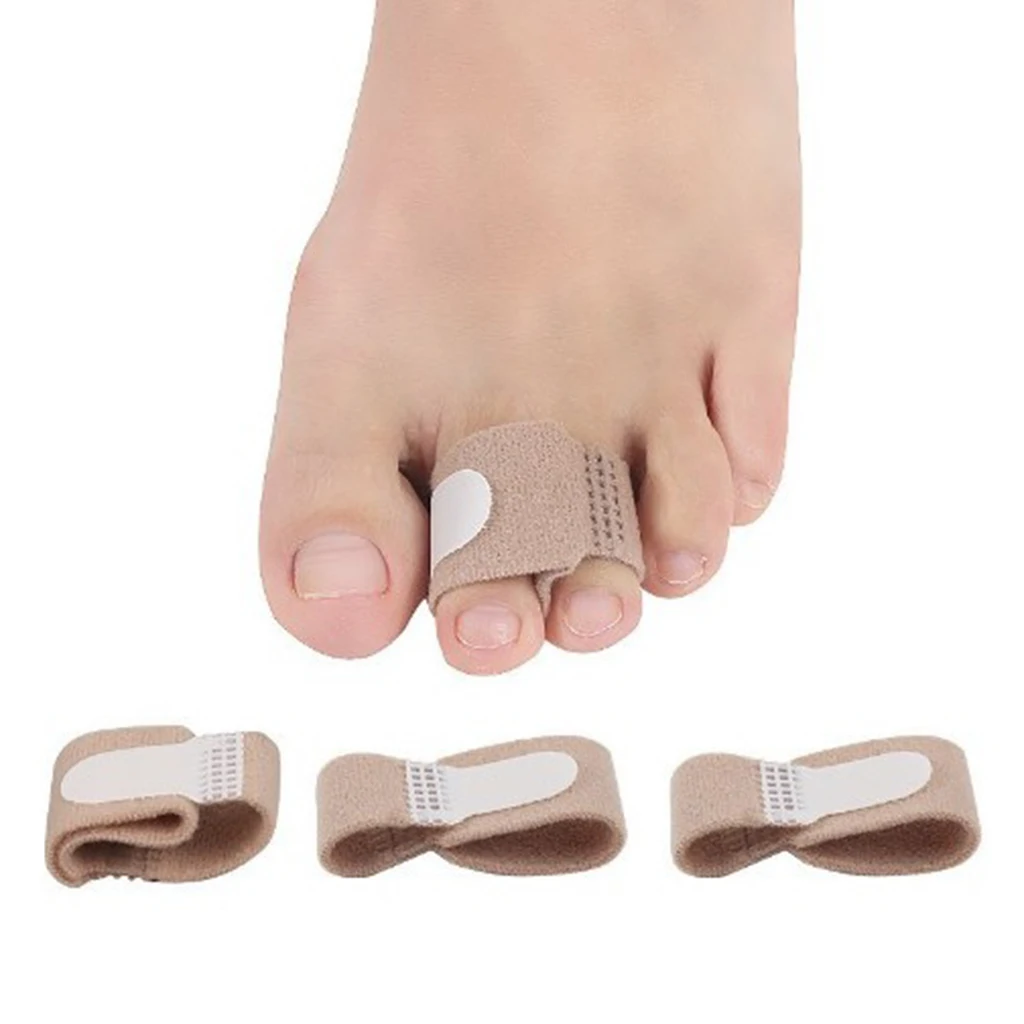 10pcs Toe Separator Splints Wrap Bandage Cracked Hammer Corn Corrector White / Black Skin for | Красота и здоровье