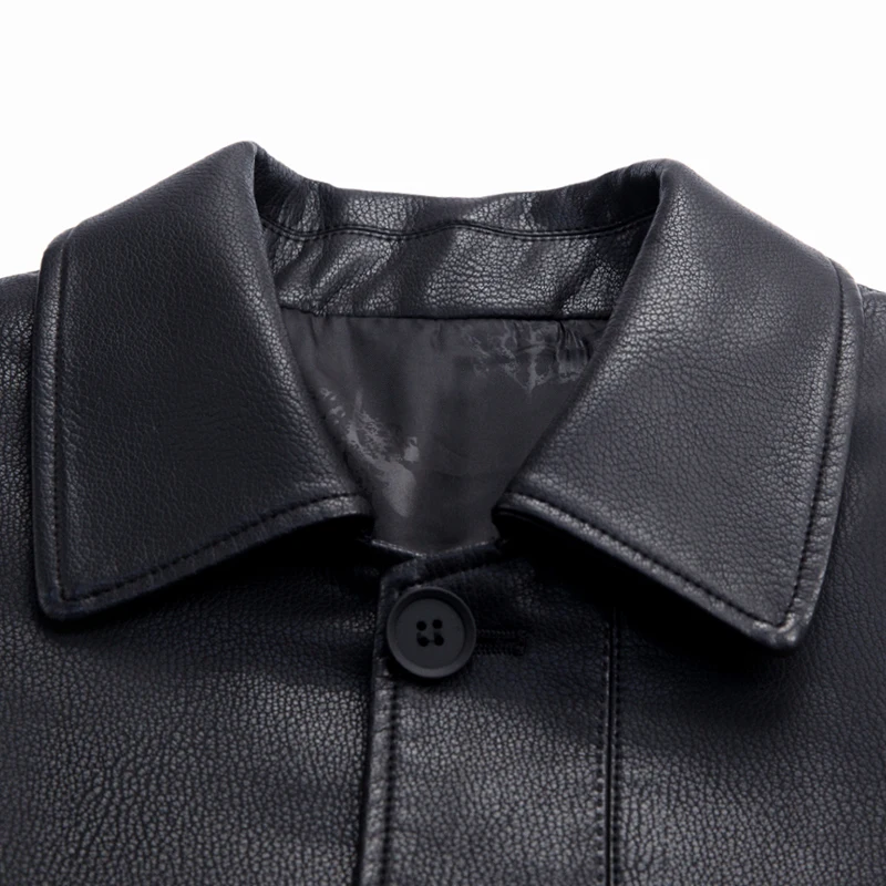 8XL 6XL 5XL Autumn Winter Leather Clothing Genuine leather Fashion BUSINESS Casual jacket Man Slim wind coat Men Tops OUTERWEAR