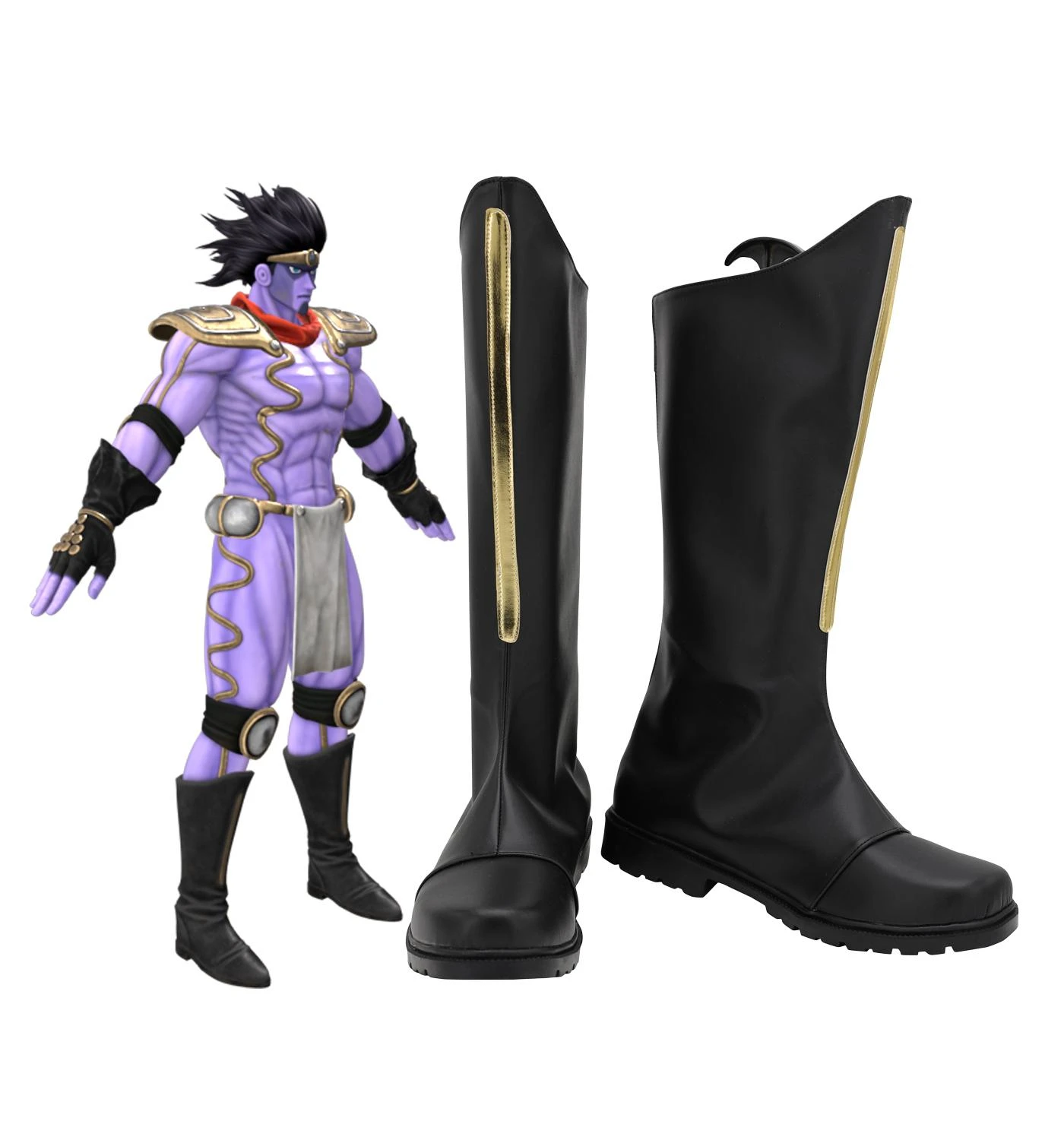 ジョジョの奇妙な冒険jotaro Kujoスタンドスタープラチナコスプレブーツ黒の靴カスタムメイド任意のサイズ Shoes Aliexpress