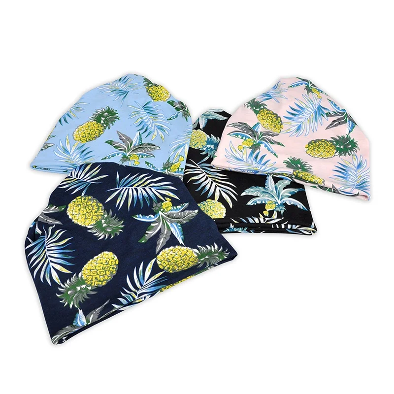 Горячий летний лист ананаса шаблон Путешествия солнцезащитный парео для пляжа шляпа Мода женщин взрослых кружева Повседневная шляпа шарф двойного назначения шляпы