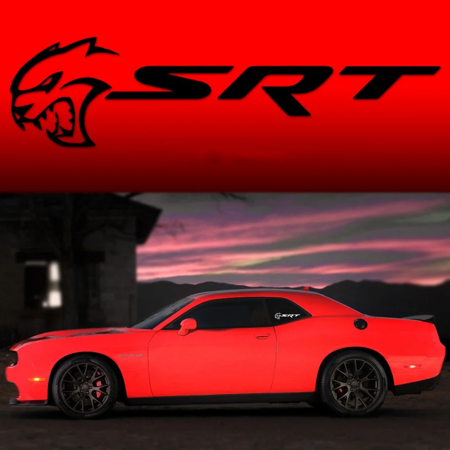 

For x2 Hellcat SRT Vinyl Decal Banner Window Sticker Dodge Charger Challenger