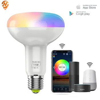 

WiFi Smart Light Bulb 11W E27 Dimmable LED Lamp App Operate Alexa Google Assistant Control Wake up Smart Lamp Night Light