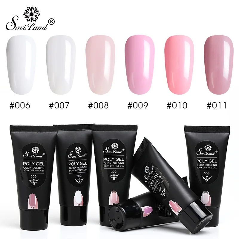 

Saviland 30ml Poly Gel Polish Varnish Building Nail Gel for Nail Extension UV LED Sculpting Hard Poly Gel Lacquer Manicure Tool