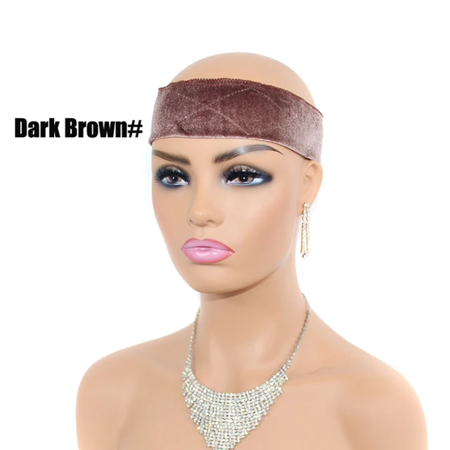 Velvet Lace Wig Grips Headband Comfortable Adjustable Wig Grip Band For Wig Non-slip Hair Accessories 6 Colors Dark Brown(no lace)