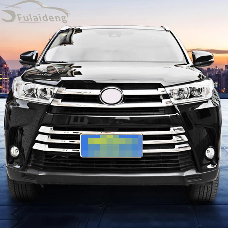 10 шт. для Toyota Highlander- ABS Хромированная передняя решетка бампера Гриль Крышка отделка автомобиля Стайлинг Аксессуары