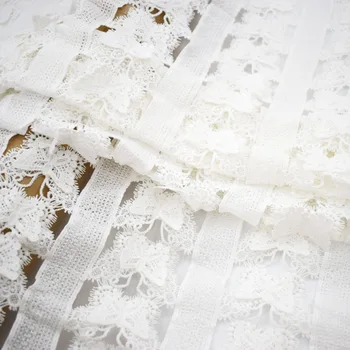 

Butterfly embroidered water soluble lace fabric for dress bazin riche getzner tissu tissus au metre telas por metro tela tecido
