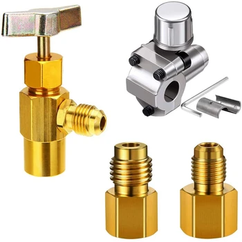 

R134A Refrigerator Opening Valve, 6014 6015 Refrigerator Vacuum Pump Adapter (R12, R22 to R134A Adapter)