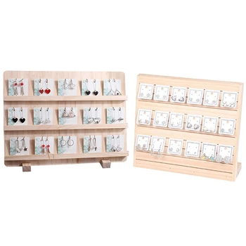 

2pcs Wood Jewelry Display Necklace Charms Jewelry Display Tray Pendant Earrings - 40 x 30cm & 32x8x27cm
