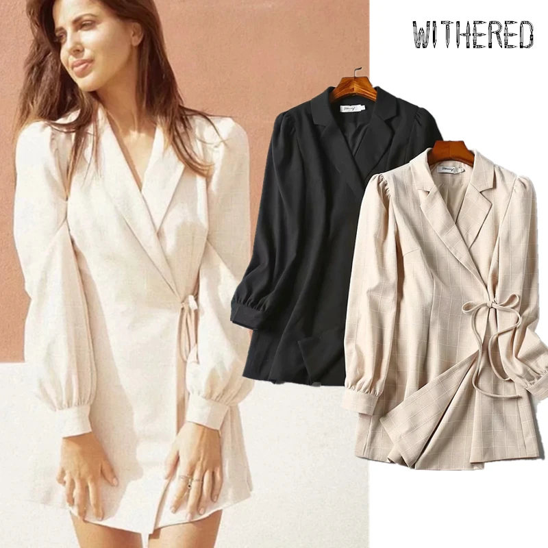 

Withered england runway fashion blogger long blazers dress women vestidos vintage vestidos de fiesta de noche party mini dress