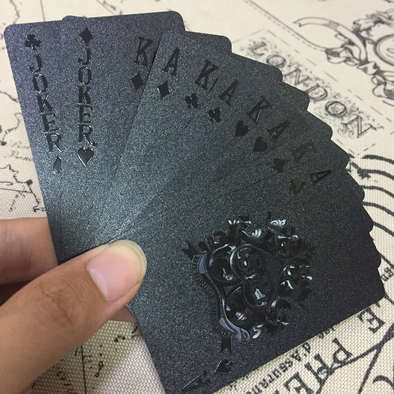 Creative Customizable Gold Foil Playing Cards Plastic Waterproof Poker Board Game Chess Advertisement Foreign Trade Currently Av