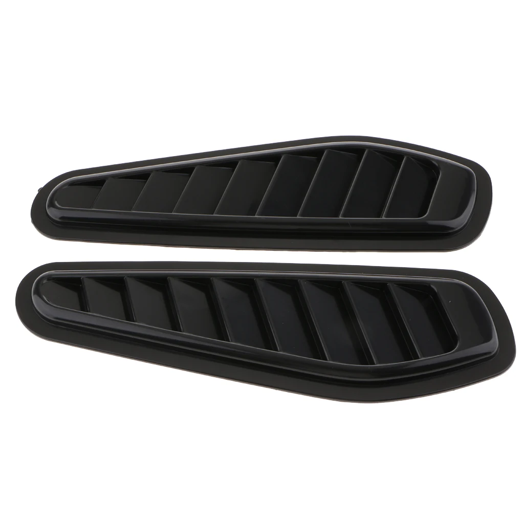 2Pcs Air Flow Intake Scoop Turbo Bonnet Hood Vent Grille Cover Fashion Black