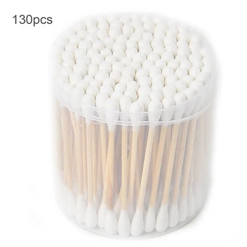 

Double Head Q Tip Tool Ear Eyelash Cosmetic Applicator Cleaning Sterile Nose Makeup Remover Disposable Wooden Handle Cotton Swab