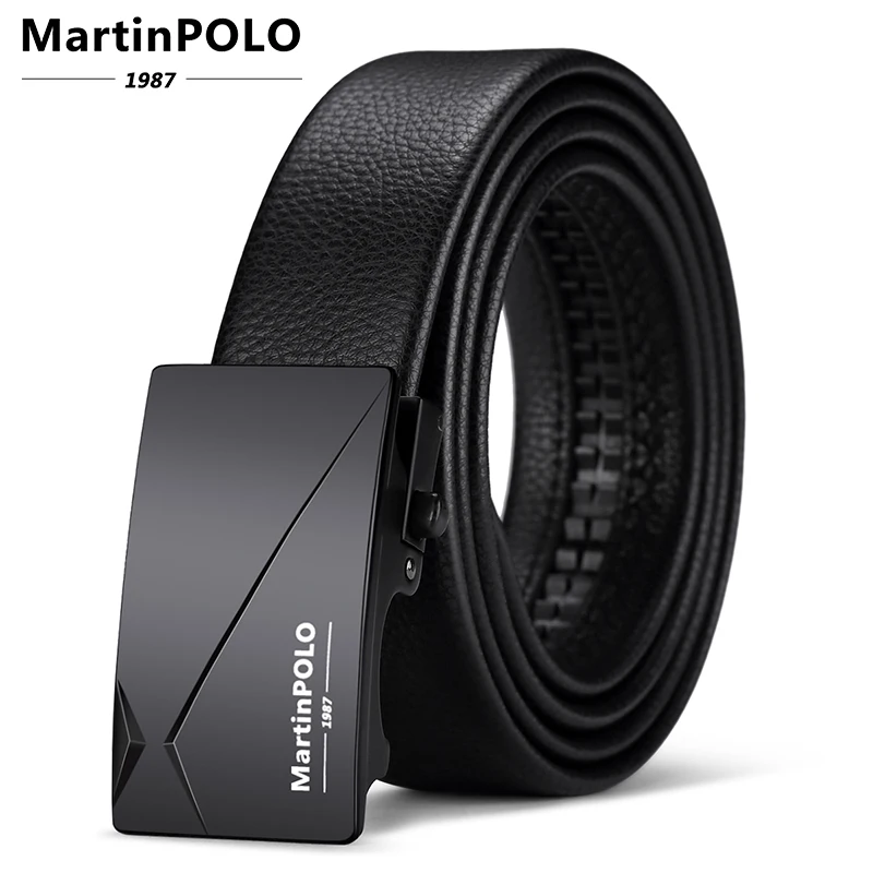 

MartinPOLO Genuine Luxury Leather Men Belt Automatic Alloy Buckle Male Belt Top Quality Genuine Cowskin Leather Strap MP01801P