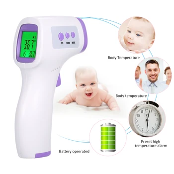 

Portable Non-contact Forehead Thermometer IR Infrared Sensor Thermoregulator Measurement Double Colors LCD Digital Display