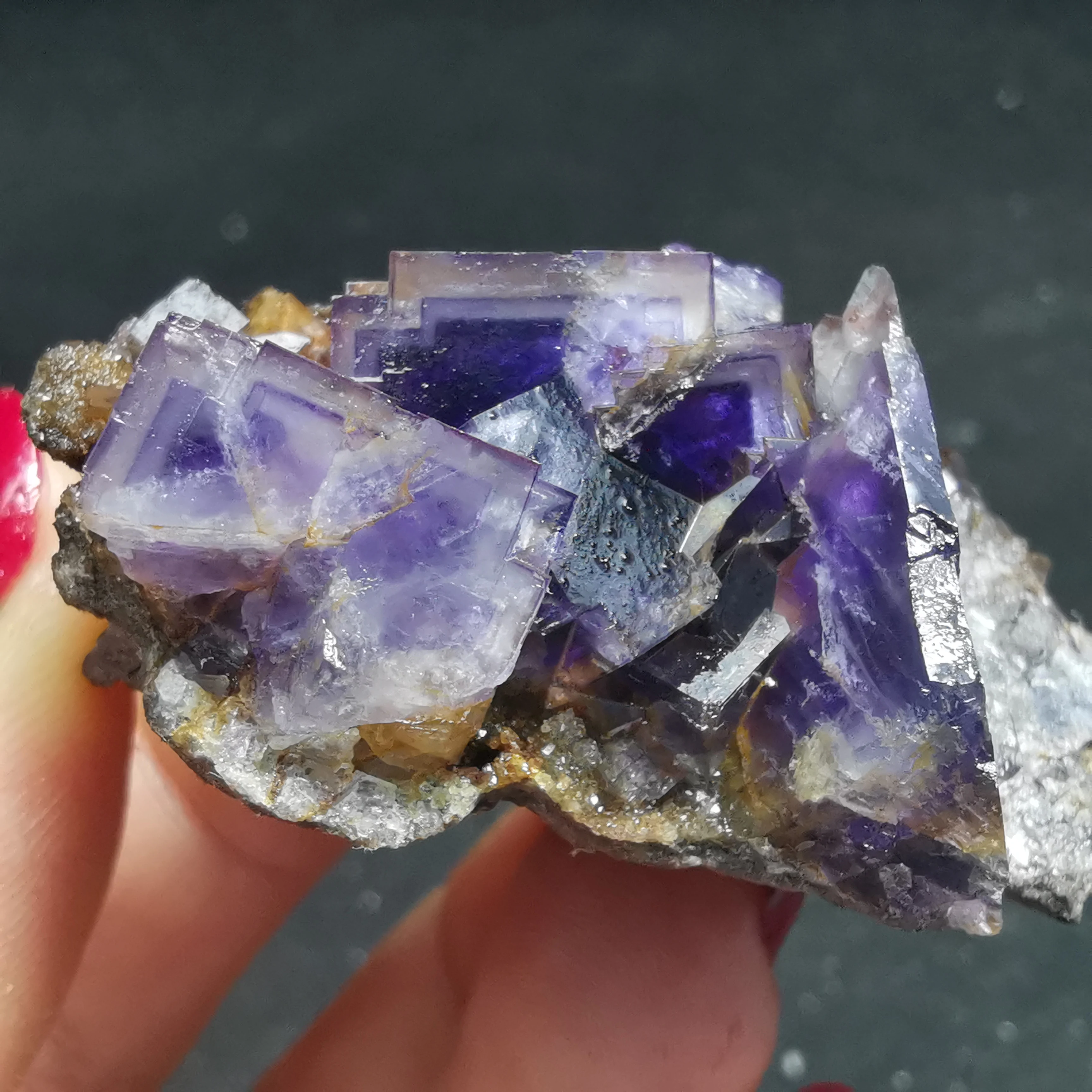 

33.6gRare purple fluorite cluster mineral specimen HEALING CRYSTAL QUARTZ GEM