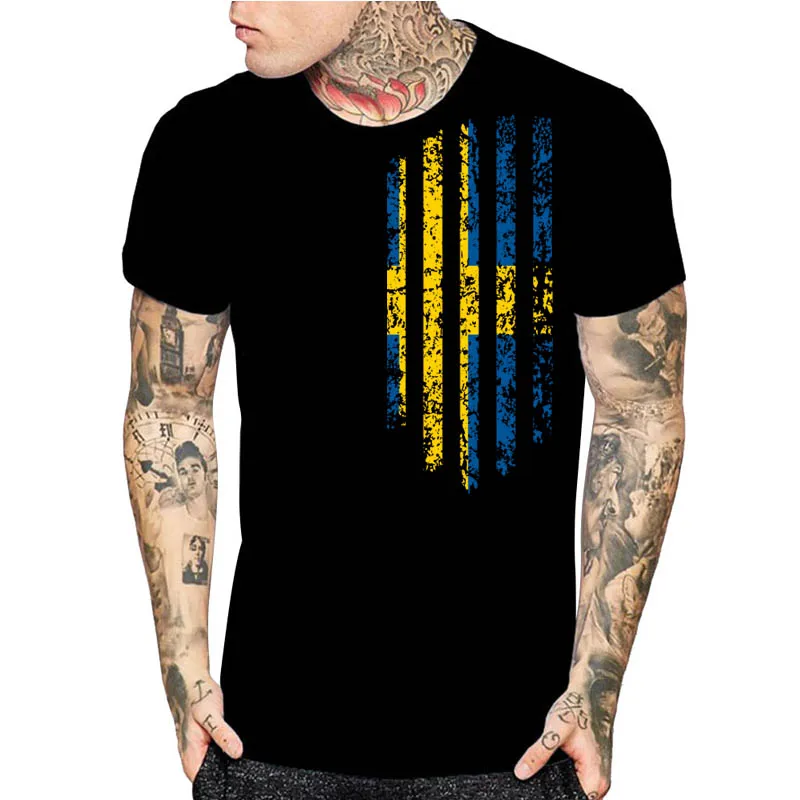 

Sweden Print Mens Fashion T-Shirt Short Sleeve Gift Christmas Design Shirts Asia Size S-5xl