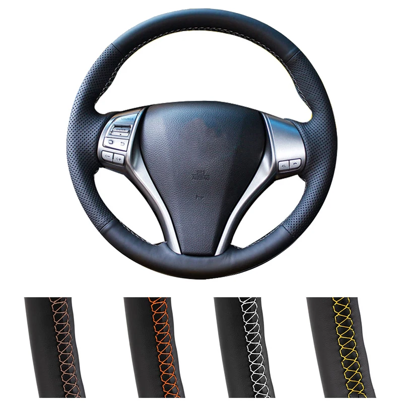 DIY Customized Car Steering Wheel Cover For Nissan Teana Altima 2013-2016 X-Trail QASHQAI Rogue Auto Leather Wrap | Автомобили и