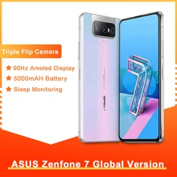 Оригинальный Смартфон ASUS Zenfone 7, 8 RAM, 128 ROM, Snapdragon 865, 5000 мАч, NFC, Android Q, тройная откидная камера, глобальная версия 5G телефона