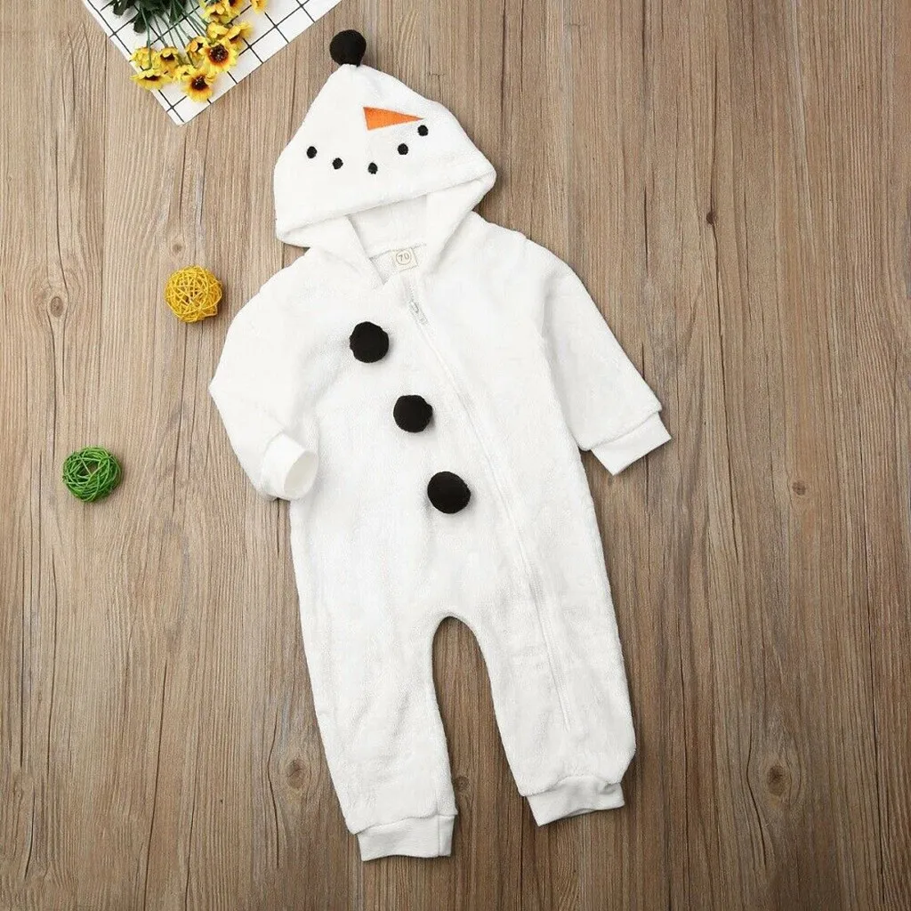 Рождественский детский комбинезон для мальчиков, для малышей одежда для малышей, рождественские пижамы для маленьких мальчиков и девочек с изображением снеговика Косплэй костюм комбинезон Комбинезоны