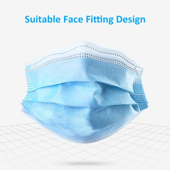 

50pcs Disposable 3-Layer Mask Non-woven Fiber Fabric Breathable Face Mask Anti Dust Flexible Earloop Mouth Mask Sanitary Mask