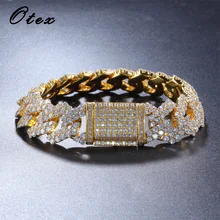 Шикарные Модные мужские браслеты с горным хрусталем, в стиле хип-хоп, в стиле хип-хоп, цвета: золотистый, серебристый, медный, женский браслет, ювелирный подарок