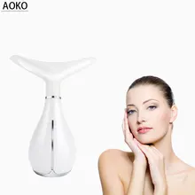 AOKO РЧ Трансмиссия шеи уход за кожей Вибрационный массажер для удаление морщин светодиодный фотонный терапевтический прибор шеи лифтинг красота машина