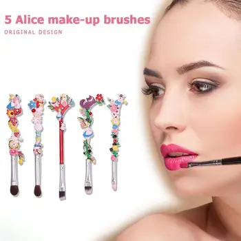 

5pcs Makeup Brushes Kit Coloured Enamel Metal Handle High-quality Blush Eyeshadow Foundation Face Cosmetics Pens Makeup Tools